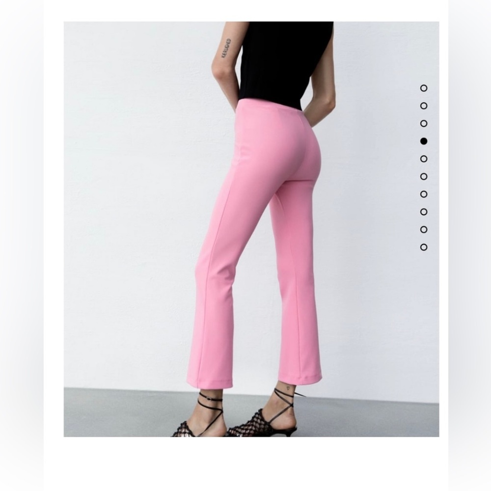 Zara High-Rise Mini Flare Ribbed Leggings